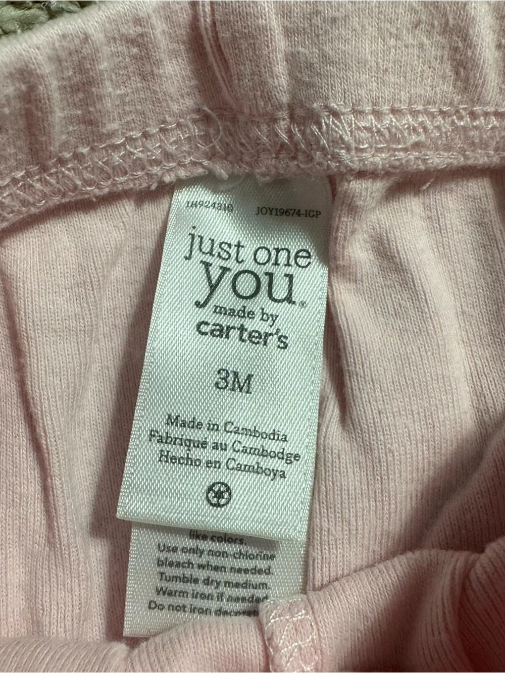 Lot of 3 Carter's Baby Girl Pants Pink Polka Dot Heather Gray 3 Months
